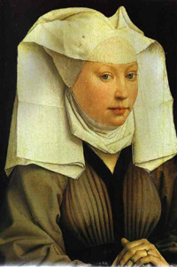 Rogier van der Weyden. Portrait of Young Woman. c.1445. Oil on panel. Gemaldegalerie, Berlin, Germany.