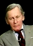 Image from the Writers in Conversation interview with Malcolm  Bradbury.  View or purchase this videotape by following the link on the Gaddis on the Web page.